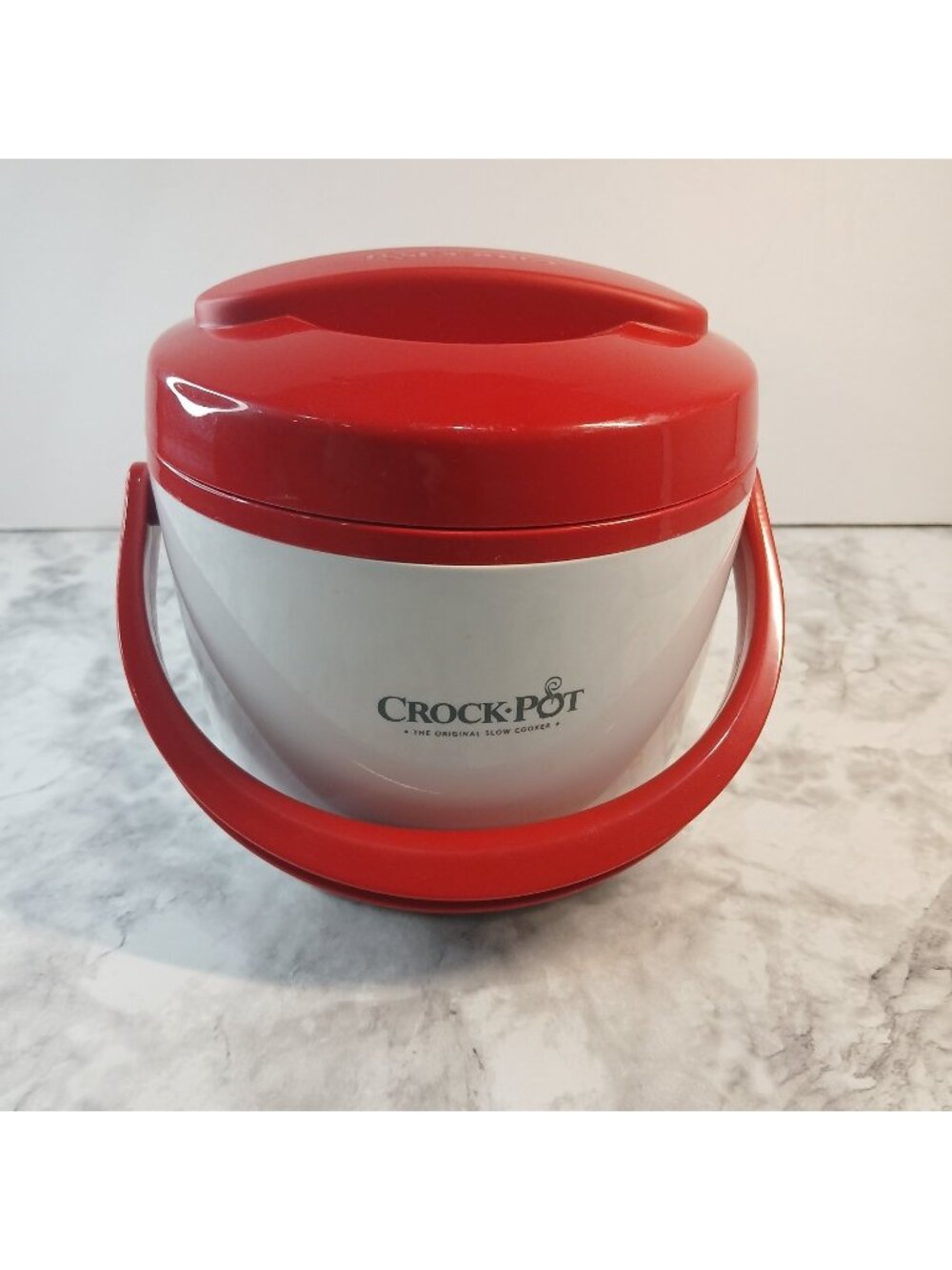 Crock-Pot Lunch Crock Mini Warmer 5.5” White & Red Model SCCPLC200-BL